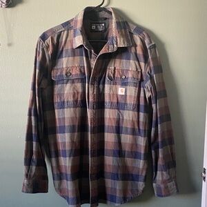 Carhartt Blue and Brown Checkered Shirt